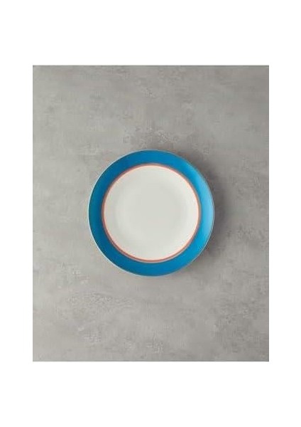 Home Carny Bone Porselen Servis Tabağı 25 cm Mavi