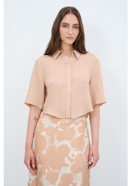 Kısa Kollu Gömlek Pudra 13045439000
