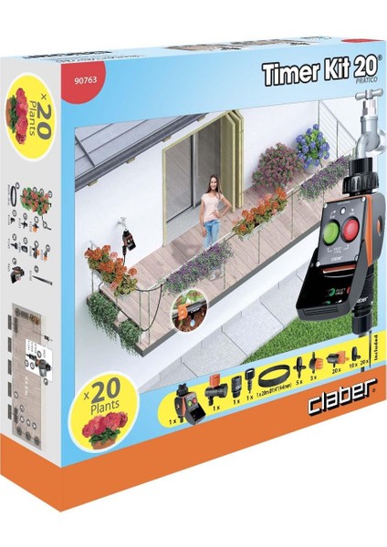 90763 Timer Kit 20 Pratico Damlama Hortumlu Zamanlayıcı Set