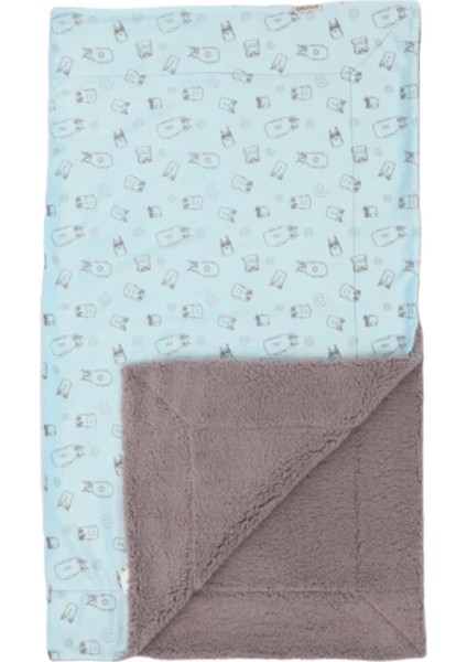 Bebitof Baykuş Desenli Battaniye 95072 Mavi