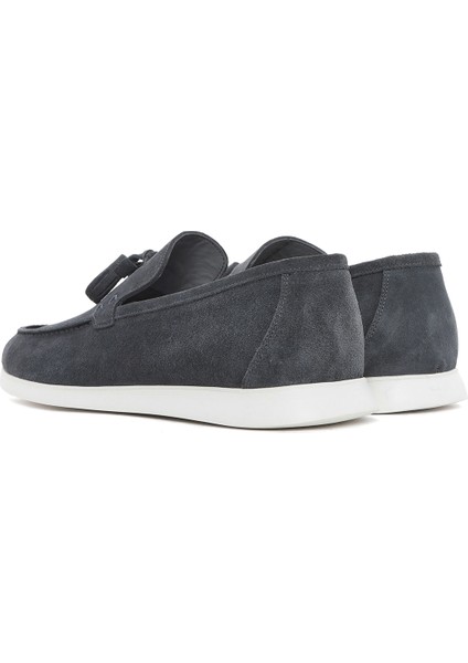 Erkek Gri Püsküllü Süet Deri Casual Loafer 25SFD750310 indirimleri