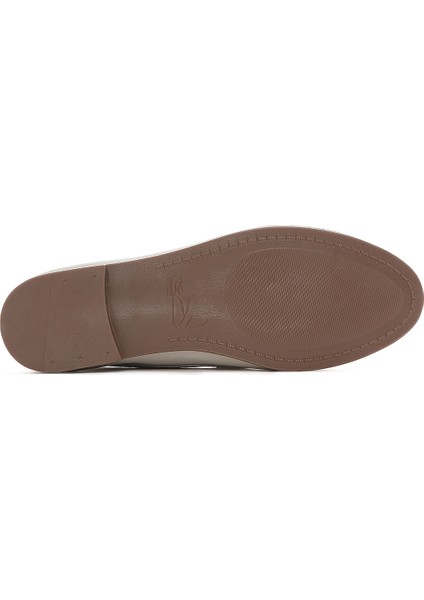 Kadın Bej Tokalı Deri Loafer 25SFD351518