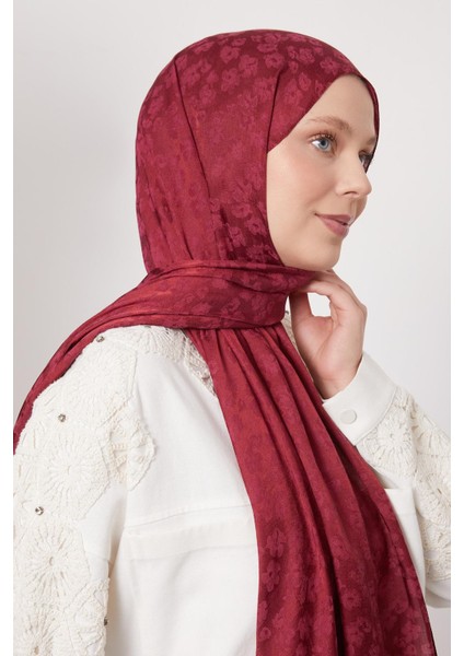 Vişne Leopar Desen İtalyan Jakar Şal fiyatları