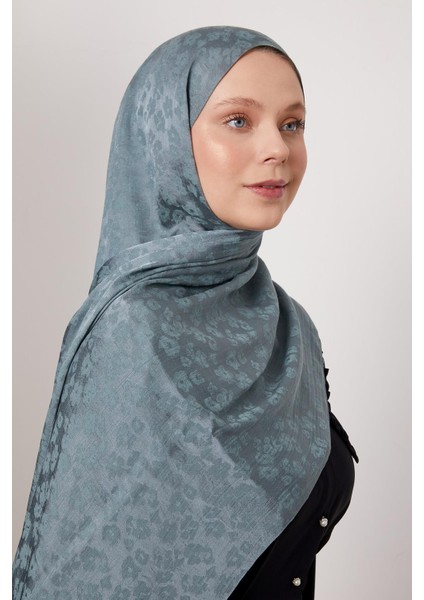 Mint Yeşili Leopar Desen İtalyan Jakar Şal