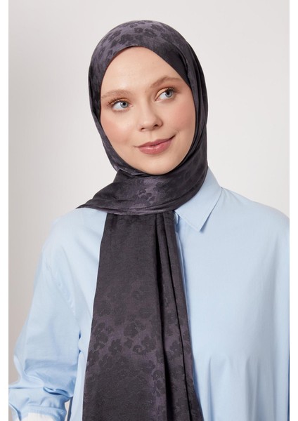 Antrasit Leopar Desen İtalyan Jakar Şal fiyatları