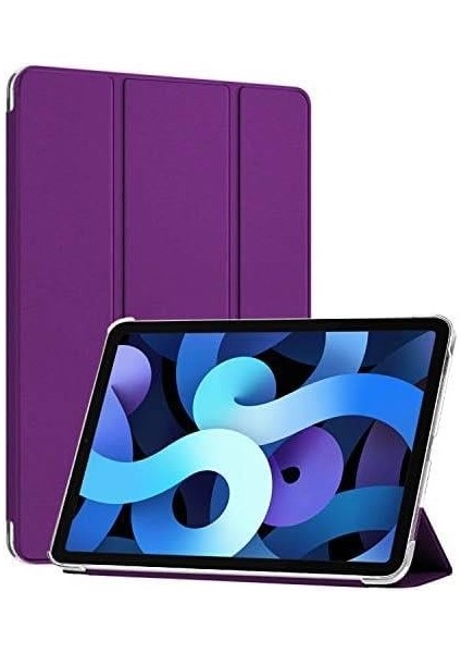 Apple iPad 10.nesil 10.9`` Için Kılıf (A2696-A2757-A2777) Slim Translucent Back Smart Cover Mor [ipad 10.nesil 10.9 ile Uyumlu Kılıf - Mor]