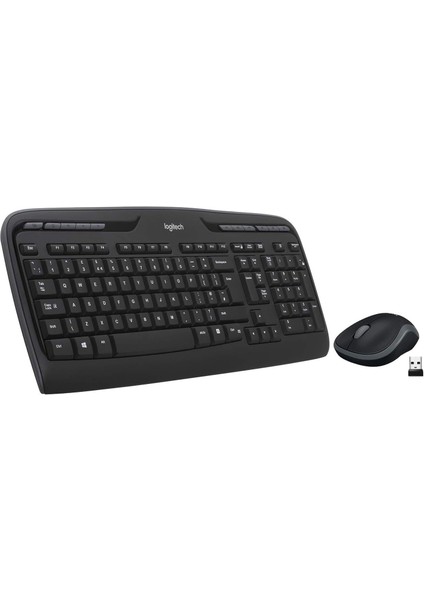 MK330 Kablosuz Klavye ve Mouse Seti, Multimedya Tuşları, Sıvı Dökülmesine Dayanıklı, 10 M Kullanım Mesafesi, Türkçe Q Klavye, Siyah
