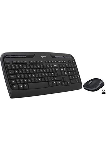 MK330 Kablosuz Klavye ve Mouse Seti, Multimedya Tuşları, Sıvı Dökülmesine Dayanıklı, 10 M Kullanım Mesafesi, Türkçe Q Klavye, Siyah