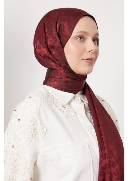 Bordo Leopar Desen İtalyan Jakar Şal fiyatları