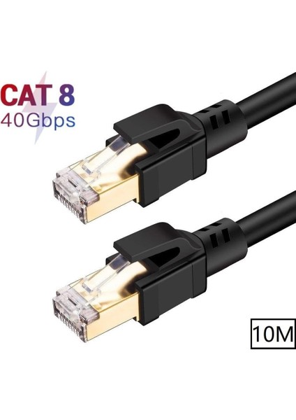 Tkz 1752 Cat8 10 Metre 40GBPS S/ftp 2000MHZ Yüksek Hızlı 26 Awg Kablo, S/ftp Esnek Korumalı Bükümlü Çift 25/40 Gb/sn RJ45 8P8C Altın Kaplama Cat8 Internet Kablosu (10 Metre Cat8 1752) fiyatları