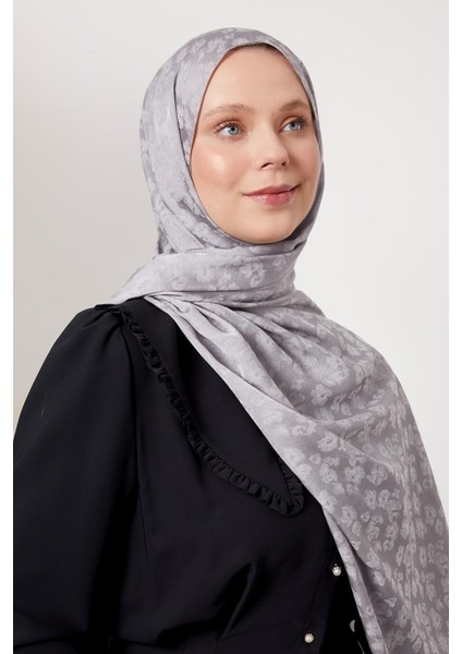 Gri Leopar Desen İtalyan Jakar Şal