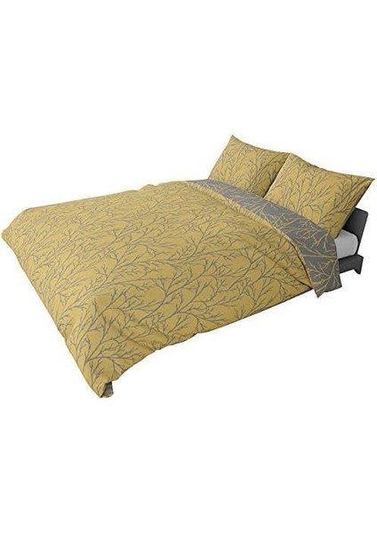 Queen Size Saten Nevresim Seti Sarı