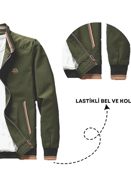 Nakış Armalı Mevsimlik Erkek Mont & Ceket Yeşil fırsatları