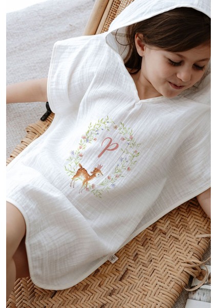4 Kat Müslin Panço - Harf Serisi - Little Deer - P Harfi