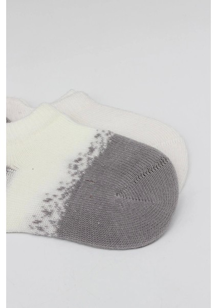 Bistyle 2'li Penye Sneakers Çorap BS20105 Ekru Gri modelleri