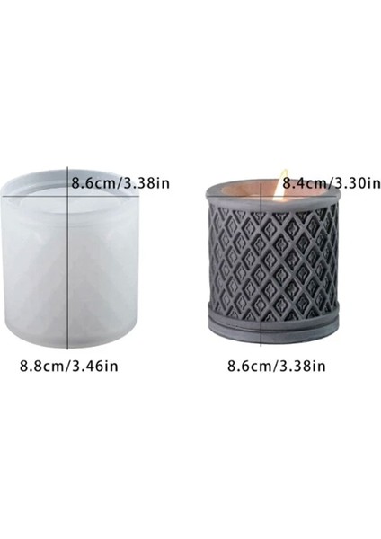 Epoksi Silikon Taş Tozu Geometrik Desenli Mumluk Mücevher Saklama Kutusu Kalıbı modelleri