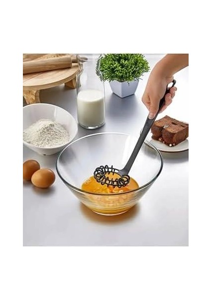 Yanmaz Yapışmaz Yüksek Isıya Dayanıklı Teflon Spiral Çırpıcı - Yumurta Çırpıcı 28 cm