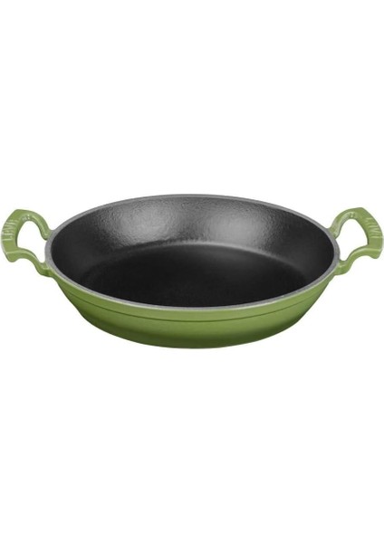Döküm Yuvarlak Sahan Döküm Demir Yekpare Çift Kulplu ÇAP(Ø)24CM. Yeşil