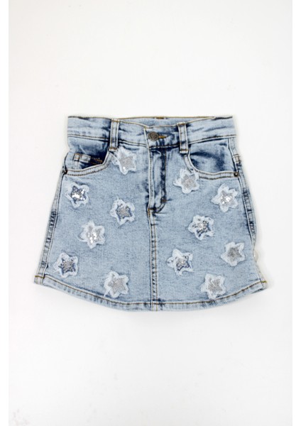 Dmb Kız Çocuk Yıldızlı Kot Şort Etek