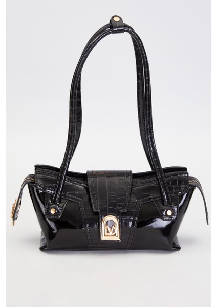 Siyah Rugan Baget Omuz Çantası