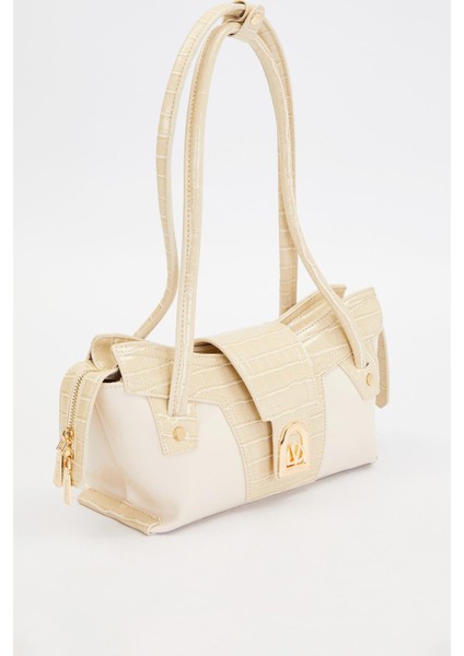 Krem Rugan Baget Omuz Çantası fiyatları