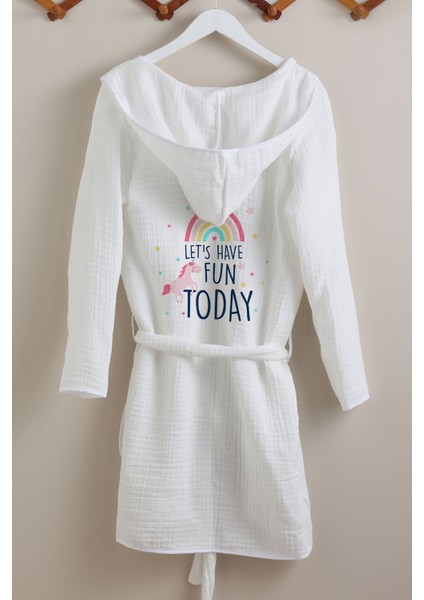 4 Kat Müslin Bornoz - Pure Baby Serisi - Unicorn Fun