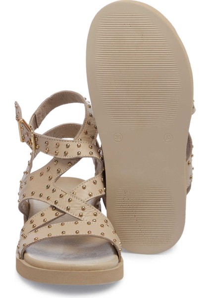 Bej Hakiki Deri Kadın Sandalet - K25Y1SN68114-A25 fırsatları
