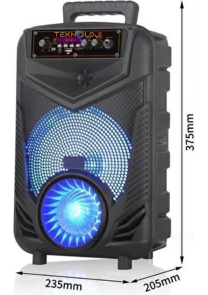 Kablosuz Hoparlör 8 Inç Büyük Boy Bluetooth Speaker Karaoke Mikrofon Işıklı Parti Fmradyo Aux Sd USB fiyatları