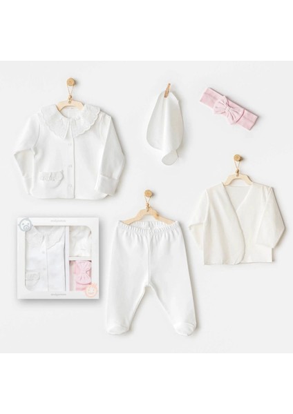 Andywawa AC25650 Cuddly Bunny Bear 5'li Hastane Çıkışı Ecru Pink