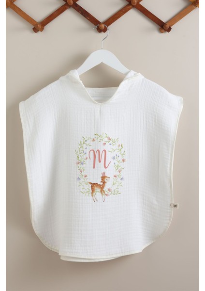 4 Kat Müslin Panço - Harf Serisi - Little Deer - M Harfi