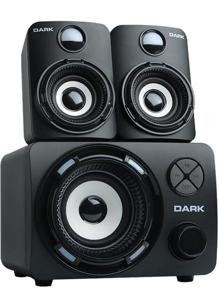 SP-214 11W Rms 7 Farklı Renk Titreşimli LED 2+1 Multimedia Speaker Hoparlör (DK-AC-SP214)