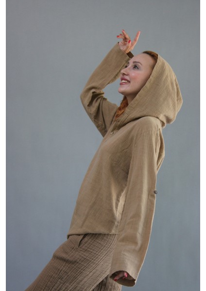 Keten Unisex Kapüşonlu Sweet