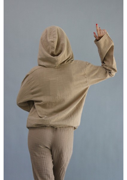 Keten Unisex Kapüşonlu Sweet