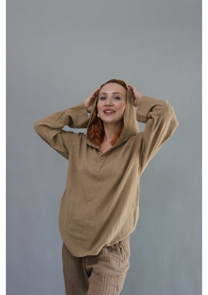 Keten Unisex Kapüşonlu Sweet