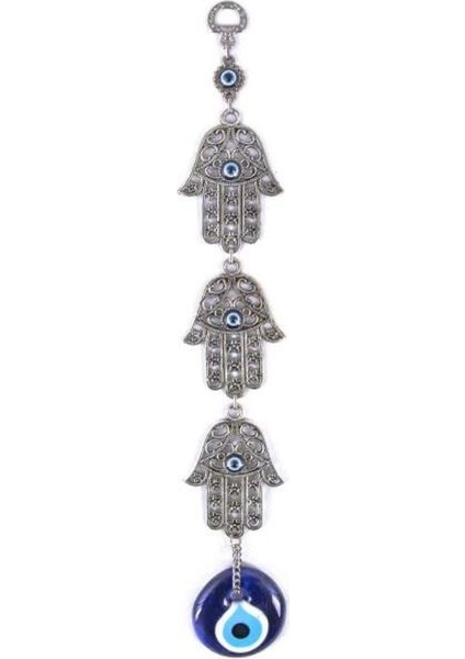 Zamak Döküm Metal 3'lü Papatya El Figür Duvar Kapı Süsü ve Aksesuar