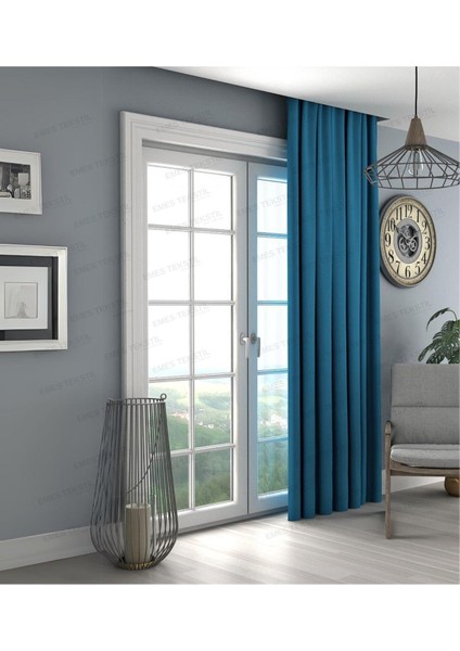 Petrol Mavisi Fon Perde,kadife Dokulu Fon Perde,pilesiz Ekstrafor Büzgülü (Tek Kanat) fiyatları