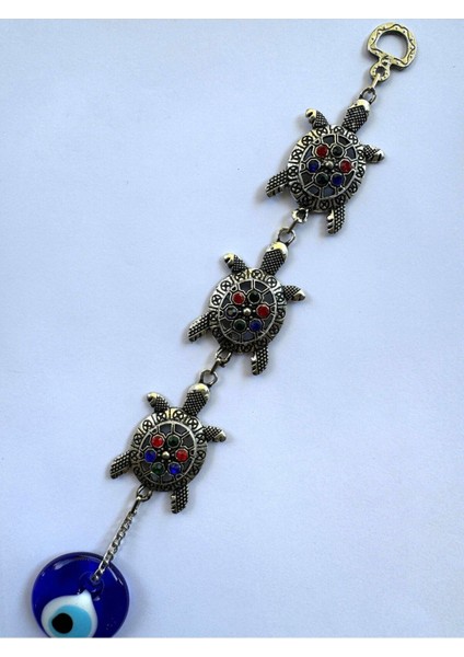 Zamak Döküm Metal 3'lü Kaplumbağa Figür Duvar Kapı Süsü ve Aksesuar