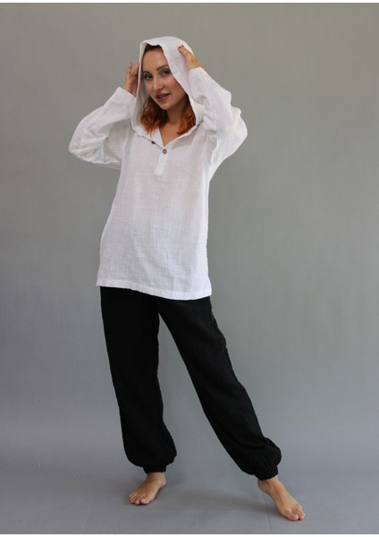 Keten Unisex Kapüşonlu Sweet