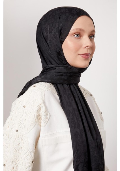 Siyah Leopar Desen İtalyan Jakar Şal fiyatları