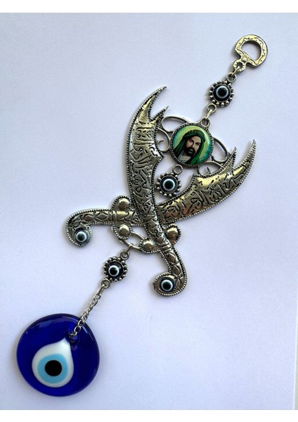 Zamak Döküm Metal Hz. Ali Zülfikar Kılıç Figür Duvar Kapı Süsü ve Aksesuar