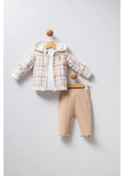 U.s Polo Bebek 3'lü Takım USB2382 Beyaz