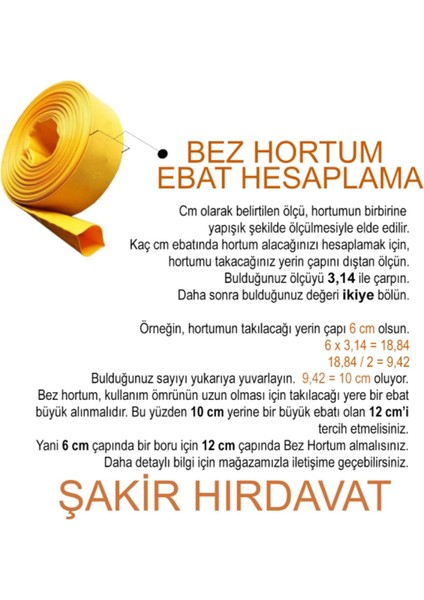 16 cm 10 Metre Süper Örme Bez Salma Sulama Hortumu 10 cm Çapında fiyatları