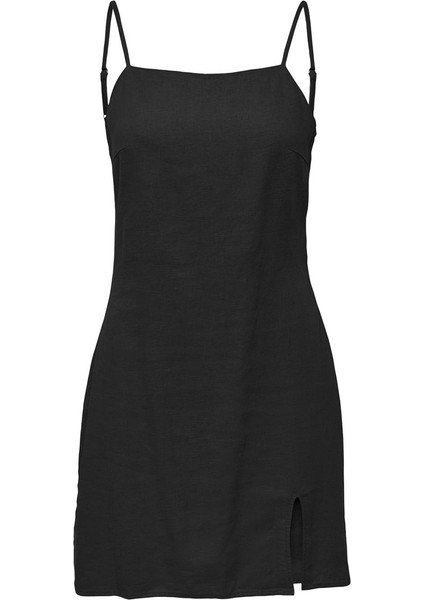 Onlcaro Lınen Blend Short Dress Pnt Kadın Siyah Elbise - 15255185 fiyatları