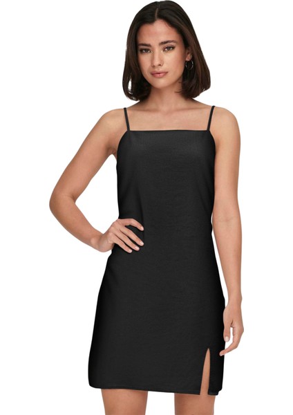 Onlcaro Lınen Blend Short Dress Pnt Kadın Siyah Elbise - 15255185 fırsatları