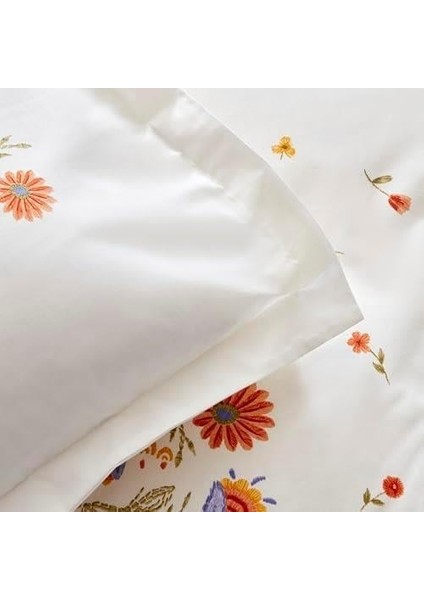 Home CLARICE%100 Pamuk Çift Kişilik Nevresim Pike Takımı Multicolor