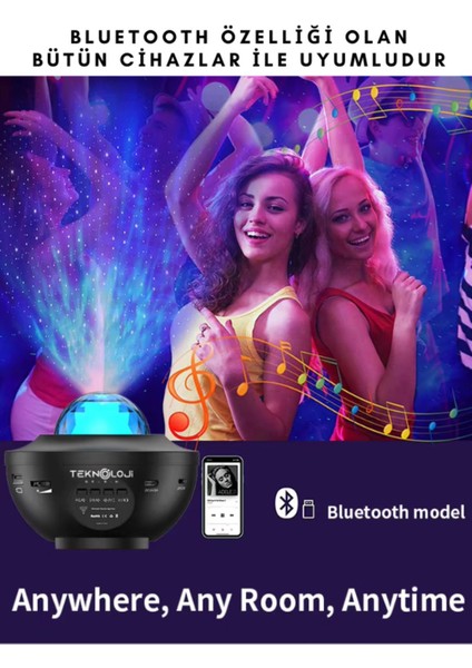 Galaksi Projektör Gece Lambası Bluetooth Hoparlör Disko Topu Yıldızlı Rgb Star Light Tavan Aydınltma indirimleri