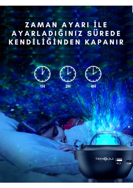 Galaksi Projektör Gece Lambası Bluetooth Hoparlör Disko Topu Yıldızlı Rgb Star Light Tavan Aydınltma