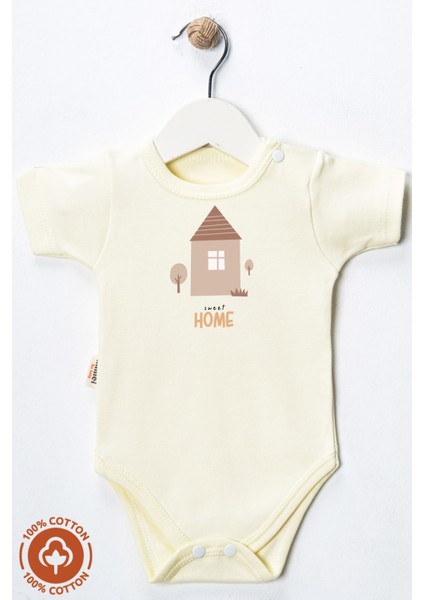 Unisex Bebek %100 Organik Pamuklu Bohem Baskılı 3-6-9-12 Ay 3lü Kısa Kollu Bebek Body Zıbın fırsatları