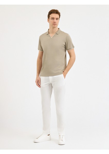 Erkek Regular Fıt Polo Yaka Tişört-Bej indirimleri