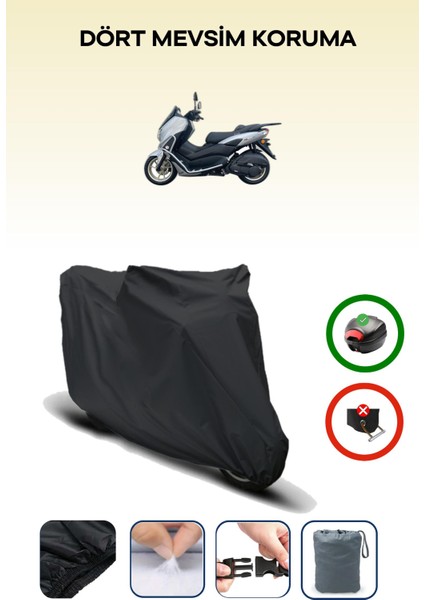 Falcon Cmax 155 Arka Çanta Uyumlu Siyah Motosiklet Branda Su Geçirmez Dayanıklı Kumaş